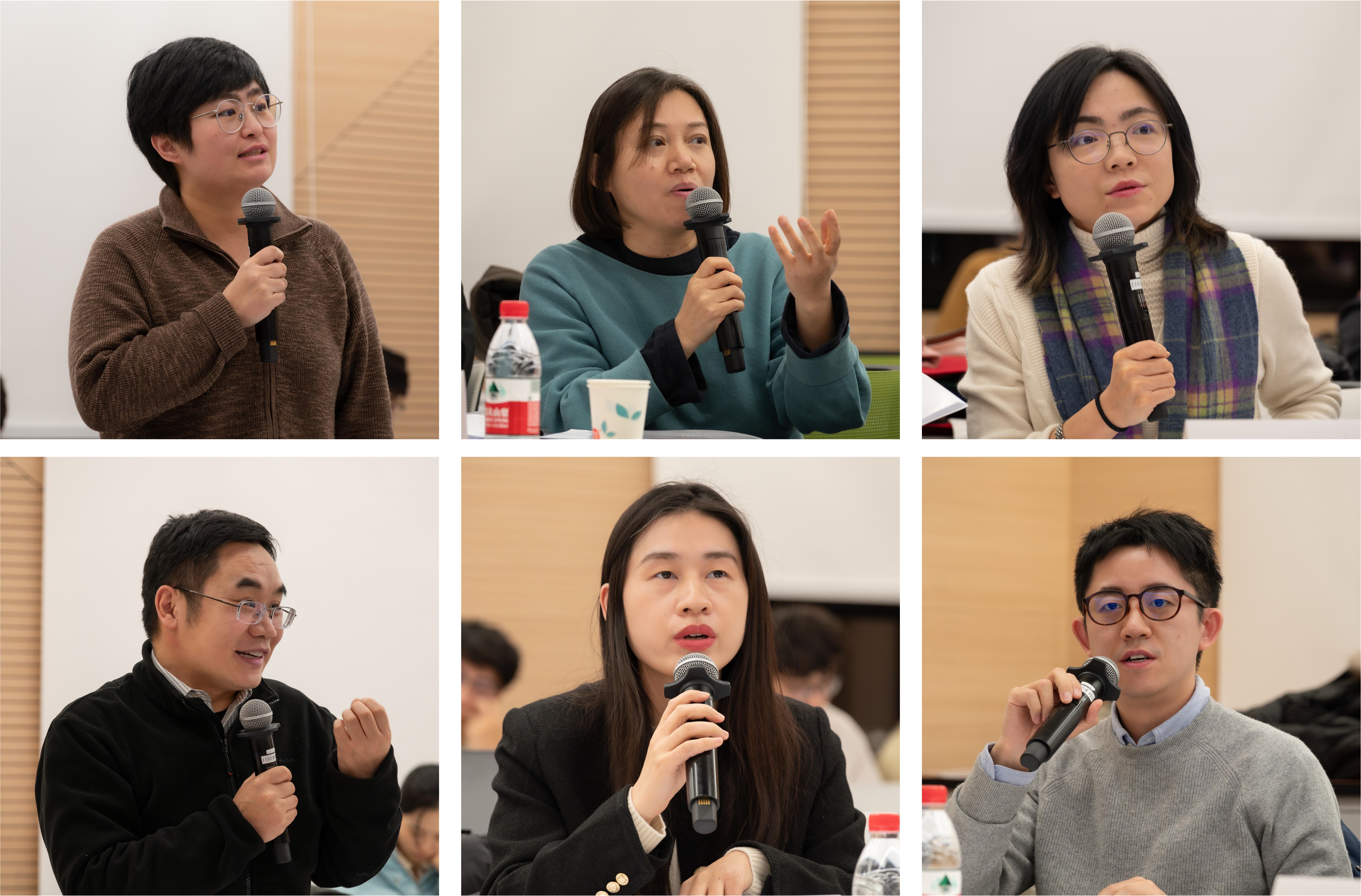 20231221-第六期“青年汇智团”结题报告会-钱宇梁-赵琳、罗燕、文雯、张伟强、翁玉艳、孙成昊(从左至右、从上至下)分别点评.jpg